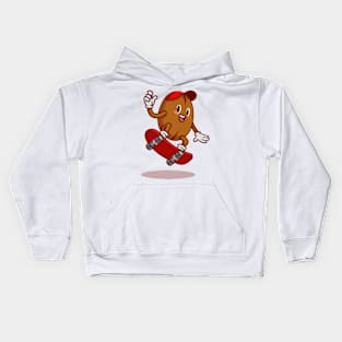 Coffee bean cartoon character Kids Hoodie